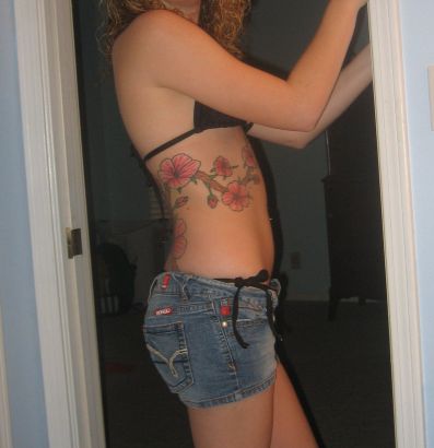 Cherry Blossom Tattoo Pic On Lower Back
